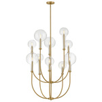 Alchemy Multi Tier Chandelier - Lacquered Brass / Clear