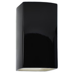 Rectangular Integrated LED Downlight Wall Sconce - Gloss Black / Matte White