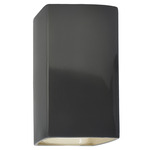 Rectangular Integrated LED Downlight Wall Sconce - Gloss Grey