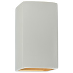 Rectangular Integrated LED Downlight Wall Sconce - Matte White / Champagne Gold