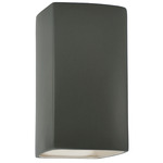 Rectangular Integrated LED Downlight Wall Sconce - Pewter Green