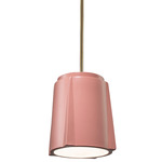 Radiance Compass Pendant - Antique Brass / Gloss Blush