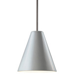 Radiance Cone Pendant - Brushed Nickel / White Crackle