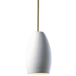 Radiance Curve Pendant - Antique Brass / Bisque