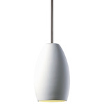 Radiance Curve Pendant - Brushed Nickel / Bisque