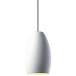 Radiance Curve Pendant - Polished Chrome / Bisque