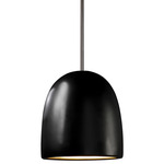 Radiance Large Bell Stem Pendant - Brushed Nickel / Carbon