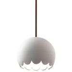 Radiance Scallop Stem Pendant - Dark Bronze / Bisque