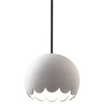 Radiance Scallop Stem Pendant - Matte Black / Bisque