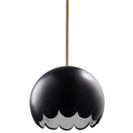 Radiance Scallop Stem Pendant - Antique Brass / Carbon