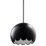 Radiance Scallop Stem Pendant - Brushed Nickel / Carbon