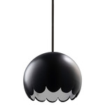 Radiance Scallop Stem Pendant - Matte Black / Carbon