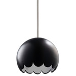 Radiance Scallop Stem Pendant - Polished Chrome / Carbon