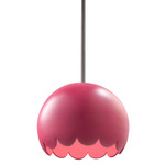 Radiance Scallop Stem Pendant - Brushed Nickel / Cerise