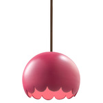 Radiance Scallop Stem Pendant - Dark Bronze / Cerise