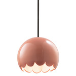 Radiance Scallop Stem Pendant - Matte Black / Gloss Blush