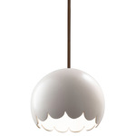 Radiance Scallop Stem Pendant - Dark Bronze / Matte White