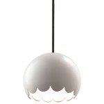 Radiance Scallop Stem Pendant - Matte Black / Matte White