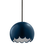 Radiance Scallop Black Stem Pendant - Matte Black / Midnight Sky