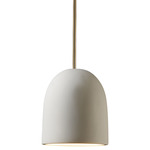 Radiance Bell Stem Pendant - Antique Brass / Bisque