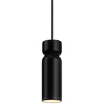 Ceramic Tall Hourglass Stem Pendant - Matte Black / Carbon