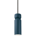 Ceramic Tall Hourglass Stem Pendant - Matte Black / Midnight Sky