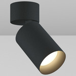CY1 Cylinder Adjustable Ceiling Light - Black Powdercoat / Black Baffle