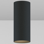 CY1 Cylinder Wall Wash Ceiling Light - Black Powdercoat / Black Baffle