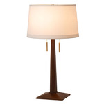 Taper Table Lamp - Walnut / White Linen