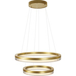 Evaline Two-Tier Pendant - Brushed Champagne / Clear