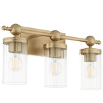 Lee Boulevard Bathroom Vanity Light - Aged Brass / Clear