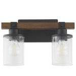 Alpine Bathroom Vanity Light - Black / Dark Wood