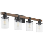 Alpine Bathroom Vanity Light - Black / Dark Wood