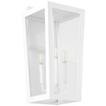 Bravo Outdoor Wall Sconce - White / Clear Seedy