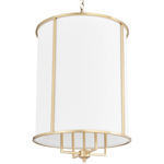 Eldorado Foyer Pendant - Aged Brass / White