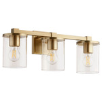 Bolton Bathroom Vanity Light - Aged Brass / Clear