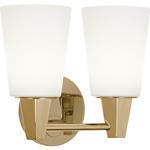 Wheatley Plug-in Bathroom Vanity Light - Modern Brass / Frosted White