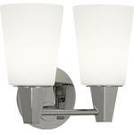 Wheatley Plug-in Bathroom Vanity Light - Polished Chrome / Frosted White