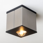 Tetra I Ceiling Flush Light - Brushed Nickel / Black Poppy