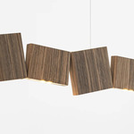 Gaia Long Linear Pendant - Matte Walnut