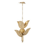 Banana Leaf Chandelier - French Gold / Natural