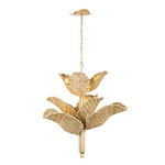 Banana Leaf Chandelier - French Gold / Natural