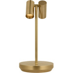 Doppia Portable Table Lamp - Hand Rubbed Antique Brass