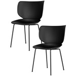 Hana Stackable Dining Chair - Set of 2 - Black / Black