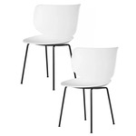 Hana Stackable Dining Chair - Set of 2 - Black / White
