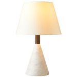 Everly Table Lamp - White Marble / White