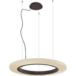 Roda Pendant - Brown / Cream Translucent Ribbon