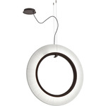 Roda Vertical Pendant - Brown / White Translucent Ribbon