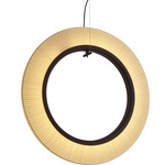 Roda Vertical Pendant - Brown / Cream Translucent Ribbon