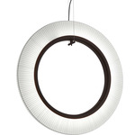 Roda Vertical Pendant - Brown / White Translucent Ribbon